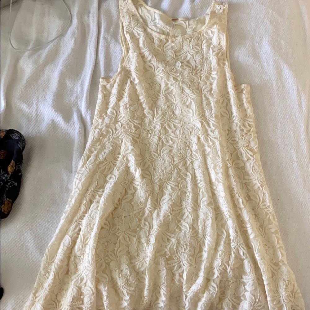 Cream lace free people dress